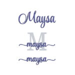 matriz de bordado kit nome Maysa sobreposto para bordar