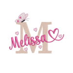 matriz de bordado nome Melissa sobreposto para bordar matrizes lindas
