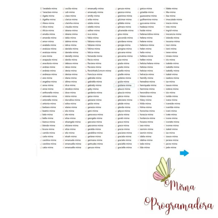 Matriz de Bordado 460 Nomes Raminhos Flores - Imagem 5