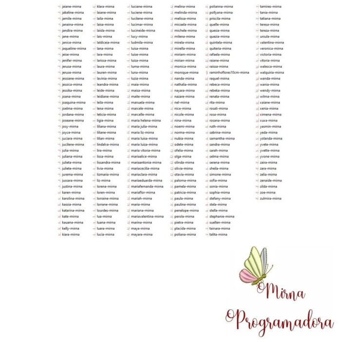 Matriz de Bordado 460 Nomes Raminhos Flores - Imagem 6