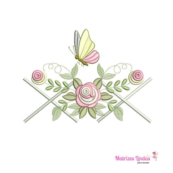 Matriz de Bordado Moldura Flor para bordar ML