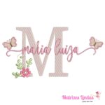 Matriz de Bordado Nome Maria Luiza sobreposto para bordar ML