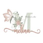 Matriz de Bordado - Nome Melina Sobreposto