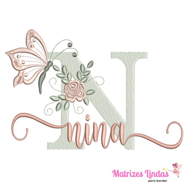 Matriz de Bordado Nome Nina para bordar ML