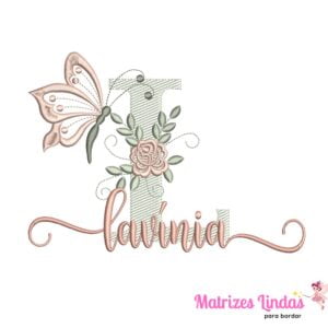 Matriz de bordado nome Lavínia para bordar site matrizeslindas.com.br