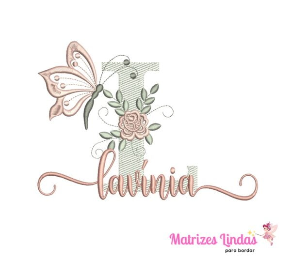 Matriz de bordado nome Lavínia para bordar site matrizeslindas.com.br