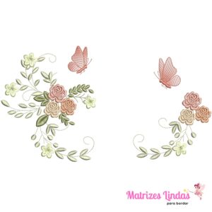 Matriz de bordado raminho flores para bordar ML