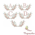 Matriz de Bordado - Alfabeto Arabesco Flores