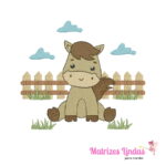 matriz de bordado Cavalinho na cerca para bordar site matrizeslindas.com.br