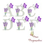 Matriz de Bordado - Alfabeto Lavanda