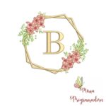 Matriz de Bordado - Alfabeto Moldura Flores - Imagem 2