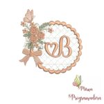 Matriz de bordado – Alfabeto Moldura Flores Lacinho - Imagem 3