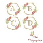 Matriz de Bordado - Alfabeto Moldura Flores - Imagem 3