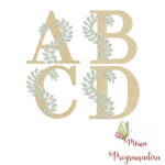 Matriz de bordado – Alfabeto Ramos Folhas
