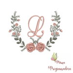 Matriz de Bordado - Alfabeto Raminho Flores - Imagem 2