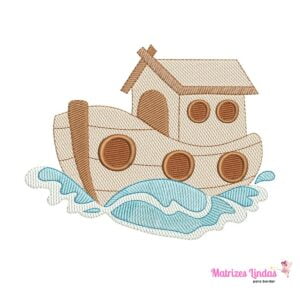 matriz de bordado barco fundo do mar para bordar ML