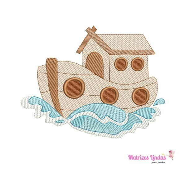 matriz de bordado barco fundo do mar para bordar ML