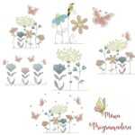 Matriz de Bordado - Flores e Borboleta