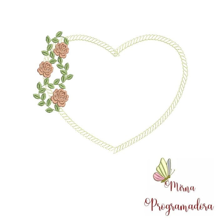 Matriz de Bordado - Moldura Flores Borboletas - Imagem 8