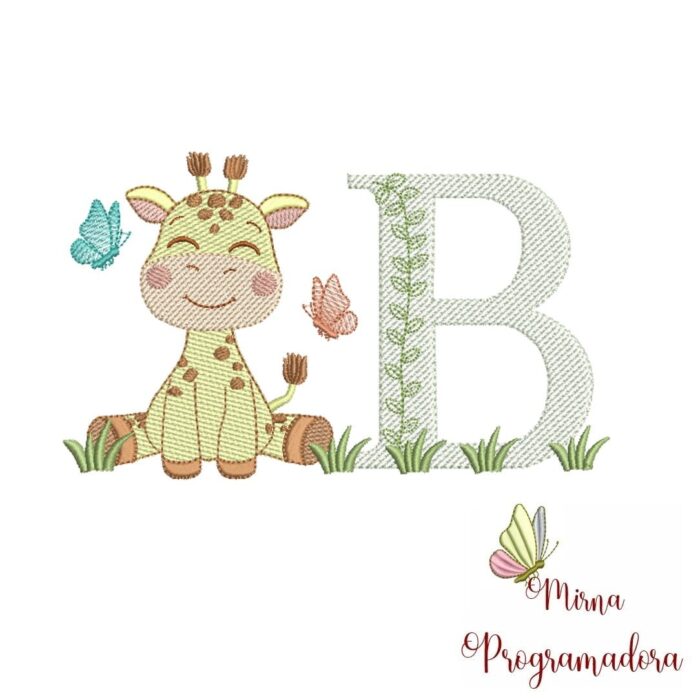 Matriz de bordado – Girafinha Letra B - Imagem 1