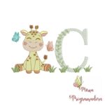 Matriz de bordado - Alfabeto Girafinha - Imagem 4