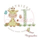 Matriz de bordado – Girafinha - Letra L