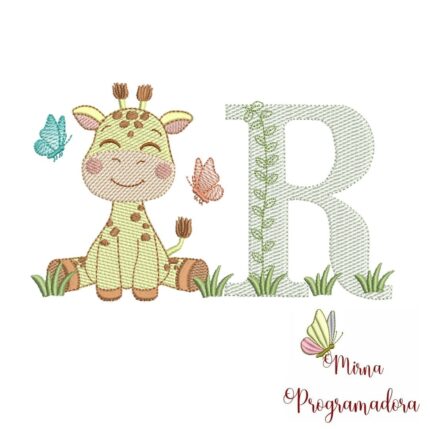 Matriz de bordado – Girafinha Letra R Matriz de bordado – Girafinha Letra R