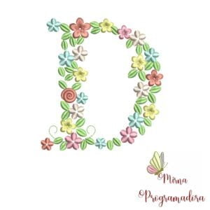 Matriz de Bordado Floral Letra D