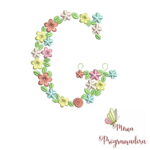 Matriz de Bordado Floral Letra G