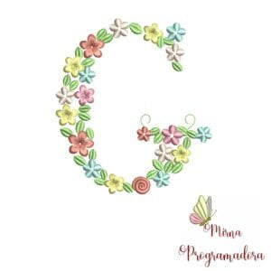 Matriz de Bordado Floral Letra G