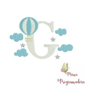 Matriz de Bordado Balão Nuvem Letra G