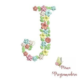 Matriz de Bordado Floral Letra J
