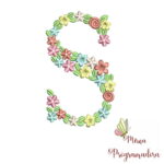 Matriz de Bordado Floral Letra S