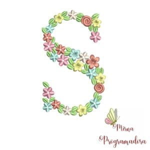 Matriz de Bordado Floral Letra S