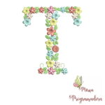 Matriz de Bordado Floral Letra T