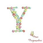 Matriz de Bordado Floral Letra Y