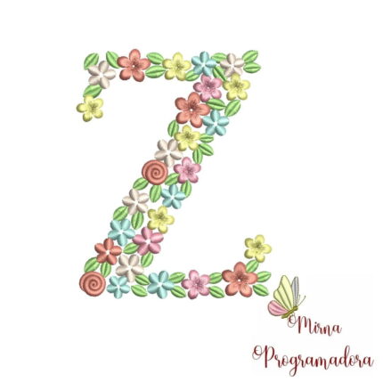 Matriz de Bordado Floral Letra Z