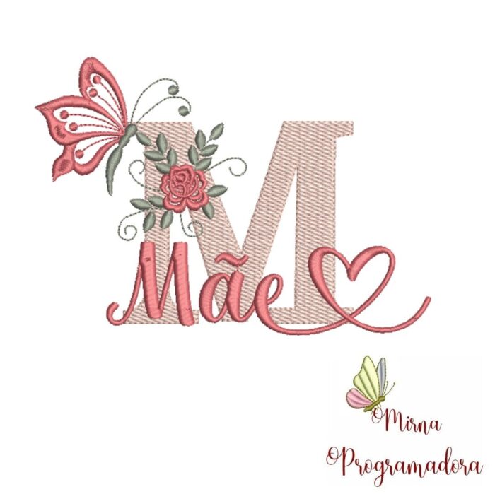 Matriz de bordado – Mãe flores Borboleta
