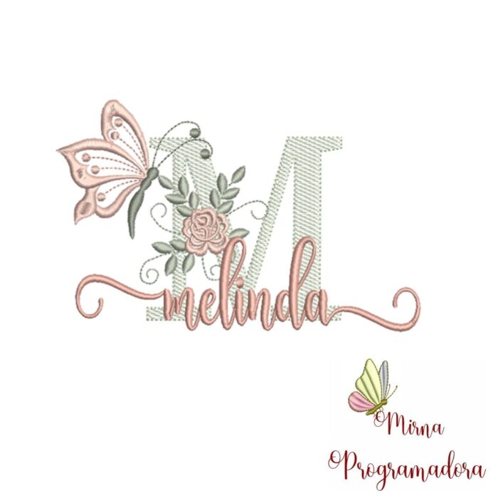Matriz de Bordado - Nome Melinda - Imagem 1