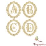 Matriz de Bordado Alfabeto Moldura Toalha