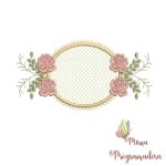 Matriz de Bordado - Moldura Flores Borboletas - Imagem 3