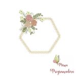 Matriz de Bordado - Moldura Flores Borboletas - Imagem 4