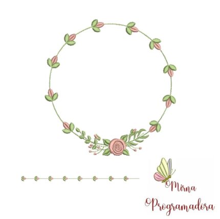 Matriz de bordado – Moldura Flores Raminhos Matriz de bordado – Moldura Flores Raminhos