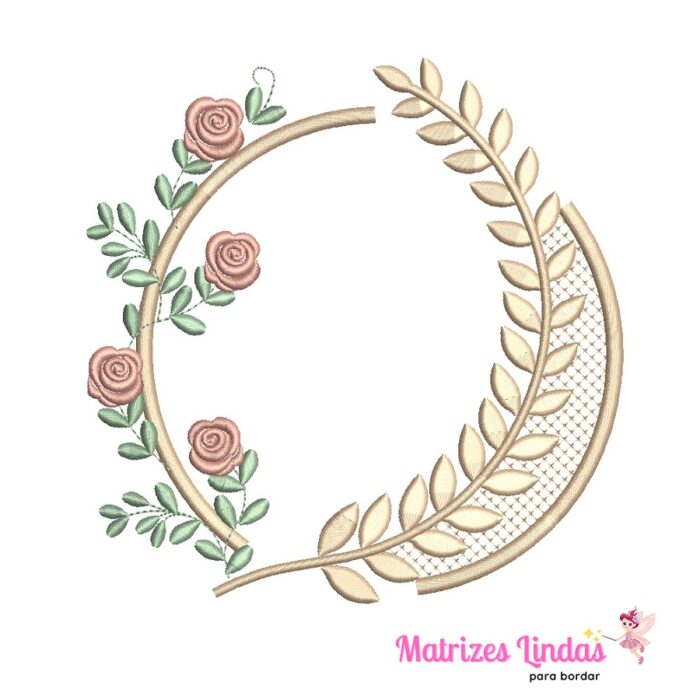 Matriz de Bordado – Moldura Ramo Flores 2