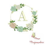 Matriz de bordado – Alfabeto Moldura Flores - Imagem 2
