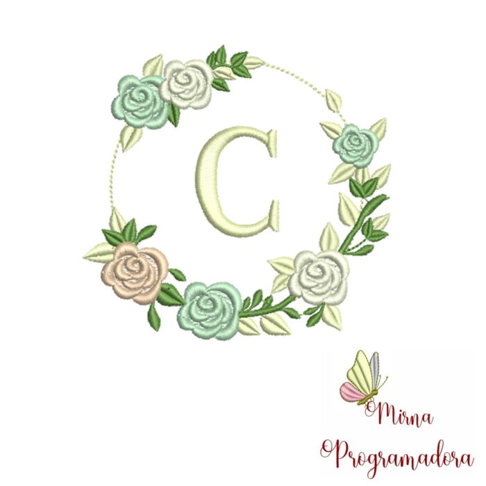 Matriz de bordado – Alfabeto Moldura Flores - Imagem 4