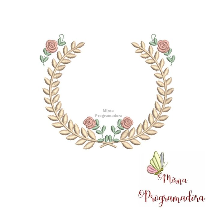 Matriz de Bordado – Moldura Flores Ramo