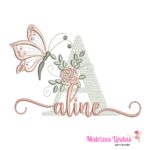 matriz de bordado nome Aline para bordar ML