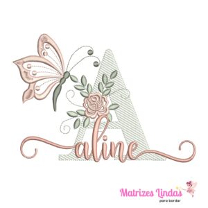 matriz de bordado nome Aline para bordar ML