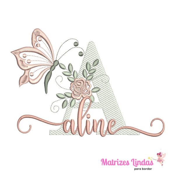 matriz de bordado nome Aline para bordar ML